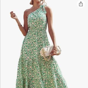 Floral one shoulder maxi dress